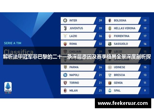 解析法甲冠军非巴黎的二十一条深层原因及赛季格局全景深度剖析探
